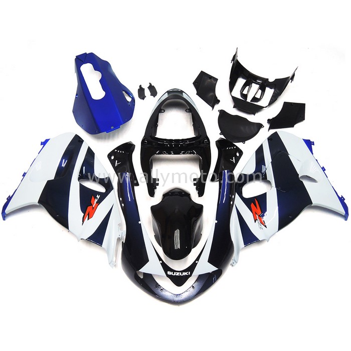 0444 Fairing Suzuki TL1000R 98 02 1998 2000 2001 2002 White Dark Blue 0444 Fairing Suzuki TL1000R 98 02 1998 2000 2001 2002 White Dark Blue